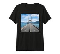 Modern Bridge Road Ocean Mountain Scenic Drive View Premium T-Shirt