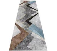 Modern Brown, Grey, Blue, Black Hallway Runner Rug Non Slip Washable Area Entryway Living Room Corridor Kitchen Decor Floor Mats 80x450cm 100x600cm(70×250cm/2.3ft×8.2ft)