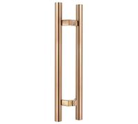 Modern Brushed Barn Sliding Door Handle, Double-Sided Stainless Steel Push Pull Handle for Glass Shower Door/Front Wooden Doors(Rose Gold,80cm/31.5In)