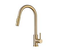 Modern Brushed Black Kitchen Faucet - Pull Down Rotating Sink Mixer Tap, SUS 304 Stainless Steel, Contemporary Design for Stylish Home Decor