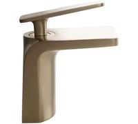 Modern Brushed Gold Bathroom Basin Faucet with Waterfall Design Single Handle Mixer Tap for Kitchen or Sink Nero Color Option Included