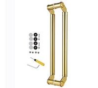 Modern Brushed Push Pull Door Handle for Interior French Doors/Exterior Door, Heavy Duty Stainless Steel Commercial Barn Door Handle for Kitchen/Bathroom, Back-to-Back Mo(Silver-60Cm(23.6In))