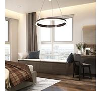 Modern Brushed Rings Led Chandelier 18W Acrylic Illumination Aluminum Creativity Pendant Light Home Lighting Ceiling Mounted for Living Room Bedroom Hanging Lamp Coffee Color Lights Interesting