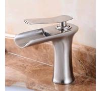 Modern Brushed Waterfall Faucet - One Hole Basin Mixer Tap for Slish Bathroom, High-Quali Contemporary Design, Easy Inllat, Bathroom Fixtures