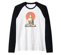Modern Buddha Meditation Art Calm Zen Spiritual Design Raglan Baseball Tee