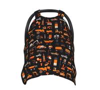 Modern Bulldozer Excavator Print Baby Car Seat Covers, Breathable Nursing Cover Breastfeeding Cover, Stroller Covers, Baby Boys Girls Newborn Essentials, Multi-use Infant Carseat Canopy