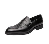 Modern Business Casual Leather Shoes For Men - Classic Lace-less Patent Leather Shoes Non Slip Oxfords Leather Shoes Business Talks Formal Leather Shoes Wedding Dress Leather Shoes