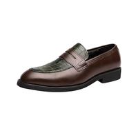 Modern Business Casual Leather Shoes For Men - Classic Lace-less Patent Leather Shoes Non Slip Oxfords Leather Shoes Business Talks Formal Leather Shoes Wedding Dress Leather Shoes