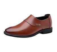 Modern Business Formal Leather Shoes For Men - Patent Pointed Toe Leather Shoes Simple Lace-less Designed British Style Men's Leather Shoes Office Working Smart Leather Shoes Formal Dress Shoes