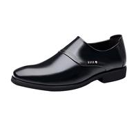 Modern Business Formal Leather Shoes For Men - Patent Pointed Toe Leather Shoes Simple Lace-less Designed British Style Men's Leather Shoes Office Working Smart Leather Shoes Formal Dress Shoes