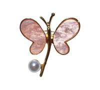 Modern Butterfly Brooch Featuring Pearls Accents Waterdrops Alloy Design For Women's Outfits Coats Trendy Pearls Dress Pin