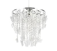 Modern Butterfly Inspired Pendant Light Shade with Cascading Clear Acrylic Strands | Multi Tier Chrome Frame Creates a Graceful Waterfall Effect by Happy Homewares