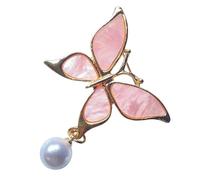 Modern Butterfly Jewelry With Crystal Pearls WATERDROPS Detailing Alloy Brooch For Stylish Women's Wear Statement Brooch Pin