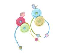 Modern Button Dopamine Earrings With Swinging Beaded Fringe Ear Accessories Suitable For Sensitive Skin Gift Ready Acrylic Statement Drop Earrings