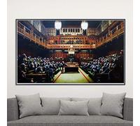 Modern by Banksy Monkey Parliament Posters Prints Wall Art Picture Abstract Canvas Painting Living Room Artwork Decor 80x100cm(31x43in) Frameless