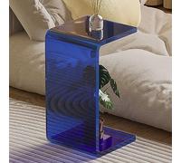 Modern C Acrylic Coffee Table U Sd End Table for Living Room Bedroom & Office Space Saving Design Slish Multipurpose Side Table (Blue 30x30x65cm)