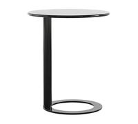 Modern C-Sd Round End Table - Metal Coffee Side Table for Small Spaces Mini Bedside Accent Table with Spacious Top Ideal for Living Room Bedroom & Office (48 x 69 cm)