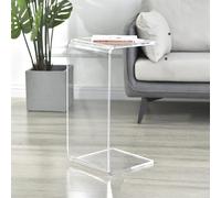 Modern C Shaped Acrylic Coffee Table Transparent Sofa Side Table for Living Room Scandinavian Design Glass Look