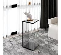 Modern C Shaped Acrylic Coffee Table Transparent Sofa Side Table for Living Room Scandinavian Design Glass Look