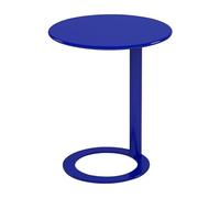 Modern C-Shaped Blue Accent Table - Stylish Sofa Side Table & Space-Saving Nightstand for Living Room/Bedroom Round Base 23.6" W x 29" H Trendy Home Decor
