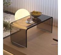 Modern C Shaped Clear Acrylic Coffee Table for Bedroom Living Room and Patio 12mm Thickness Grå 55x30x30cm