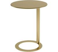 Modern C-Shaped End Table Slide Under Couch Round Metal Coffee Table for Small Spaces Versatile Drink Table for Living Room & Bedroom 48x56cm Stylish F Color