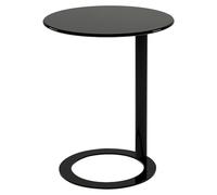Modern C-Shaped Metal Side Table for Sofa - Stylish Accent Table Easy Assembly Coffee Table for Living Room Bedroom Small Spaces - 60 x 60 cm Snack Table