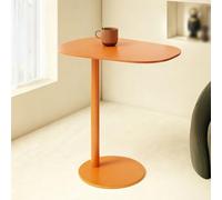 Modern C Shaped Metal Side Table, Slim Oval Tray End Table For Sofa, Bedside, Living Room, Small Spaces, Black, 19.7 X 13.8 X 19.7 In Orange 50 * 35 * 63cm/19.7 * 13.8 * 24.8in