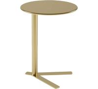 Modern C-Shaped Metal Side Table with V-Shape Base for Sofa, Bedside, or Snack Use
