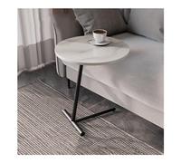 Modern C Shaped Side Table - Metal Frame, Small Space-Friendly, Round Couch End Table, Perfect for Snacks & Coffee, Slides Under Sofa, Stylish & Functional