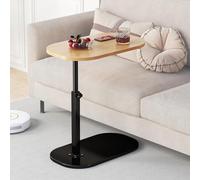 Modern C Shaped Side Table with Adjustable Height and 360° Swivel Small Coffee Table End Table with Tub Shelf Computer and Phone Holder Gift for Women and Men Liftable Design
