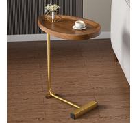 Modern C Shaped Side Table with Metal Frame for Sofa Living Room Bedroom Space Saving Slide Under Coffee Table for Hotels and Home Decor ions