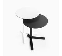 Modern C-Shaped White End Table - Stylish Round Metal Accent Table 15.7x23.6in Versatile Sofa Side Table for Living Room & Bedroom Decor Perfect Couch Companion