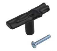 Modern Cabinet Door Handle with Tree Branch Motif Zinc Alloy Construction for Wardrobe Doors Drawers and Cupboards in Home Interiors (Black - Single hole)