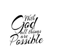 Modern Calligraphy with god All Things Wall Vinyl Sticker Decor 67.2x73.3cm Car Body Decoration Black
