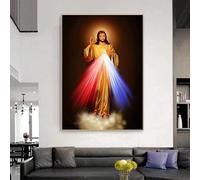 Modern Canvas Painting Divine Mercy Jesus Christ Art Print Decor Poster,Home Wall Art for Living Room Decor Picture(70x100cm/Frameless)