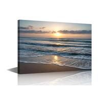 Modern Canvas Wall Art Decor for Home 1 Panel Dusk Beach Picture Wall Art Natural Seascape Poster Wall Art Prints on Canvas for Living Room Wall Decor for Man Lady Home Wall Decoration 24x16 Inch