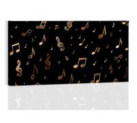 Modern Canvas Wall Art Prints 40L x 30W cm, Framed Dreamy Geometric Music Notes Pictures for Bedroom, Bathroom & Living Room, Waterproof Home Black Wall Artwork Decor for Yoga Office