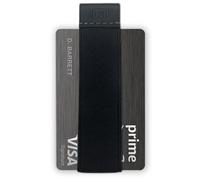 Modern Carry Quick Draw Minimalist Wallet for Men & Women, Elastic Band Minimal Credit Card Holder with Leather Tab, Card Grabber for Long Nails, Money Clip Alternative (Black), Black, One Size,