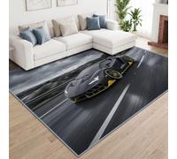 Modern Cars Area Rug Washable Carpet Bedroom | Washable Soft Tech Sports Rug 120 x 170 cm Non-Slip Low-Plie for Living Room Nursery Desk Bedside Hangout