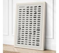 Modern Cars Reference Chart Canvas Wall Art Print 30x20 Inch