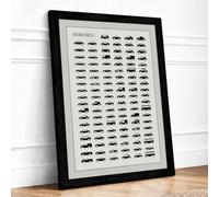 Modern Cars Reference Chart Graphic Design Framed Wall Art Print A1 (84.1×59.4cm) Black, Wall Decor for Living Room, Bedroom, Office & Home, Ready to Hang, Art Gift
