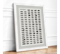 Modern Cars Reference Chart Graphic Design Framed Wall Art Print A1 (84.1×59.4cm) White, Wall Decor for Living Room, Bedroom, Office & Home, Ready to Hang, Art Gift