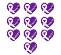 Modern Cartoon Design Purpled Ribbon Brooches 10PCS Pack Commemorative Badge for Students and Activists Commemorative Badge