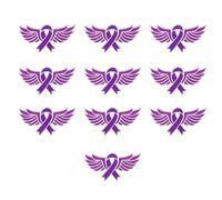 Modern Cartoon Design Purpled Ribbon Brooches 10PCS Pack Commemorative Badge for Students and Activists Grape Ribbon Pin for Charity