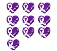 Modern Cartoon Design Purpled Ribbon Brooches 10PCS Pack Commemorative Badge for Students and Activists Grape Ribbon Pin for Charity