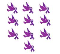 Modern Cartoon Design Purpled Ribbon Brooches 10PCS Pack Commemorative Badge for Students and Activists Grape Ribbon Pin for Charity