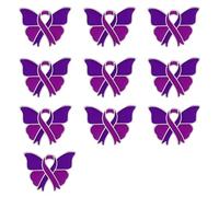 Modern Cartoon Design Purpled Ribbon Brooches 10PCS Pack Commemorative Badge for Students and Activists Grape Ribbon Pin for Charity