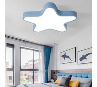 Modern Cartoon LED Flush Mount Light Fixture Dimmable Close to Ceiling Lights Nordic Designer Lamp for Girls Bedroom Indoor Decor,30CM/11.8in,Blue