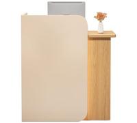 Modern Cashier Desk with 2 Lockable Drawers & Lamp | Retail Counter Table for Markets Hotels | Adjustable Standing Desk 80x45x95cm